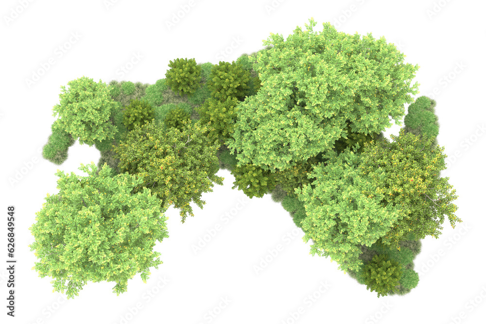 Green landscape isolated on transparent background. 3d rendering - illustration Green landscape isolated on transparent background. 3d rendering - illustration