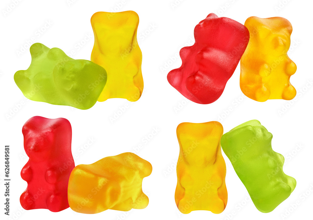 Set of jelly gummy bears, cut out Set of jelly gummy bears, cut out