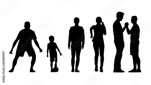 set of people silhouette illustration for healthcare medical and sport recreation exercise for good perfprmance and healthy