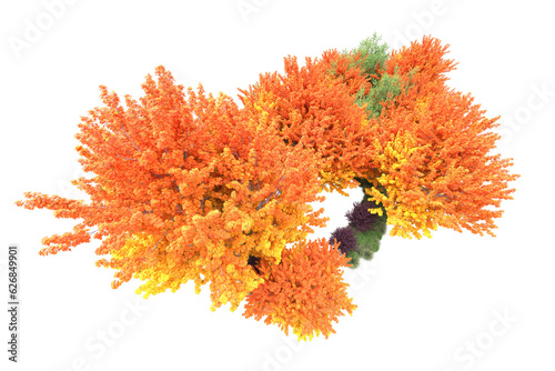 Green landscape isolated on transparent background. 3d rendering - illustration