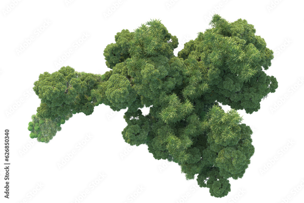 Green landscape isolated on transparent background. 3d rendering - illustration Green landscape isolated on transparent background. 3d rendering - illustration