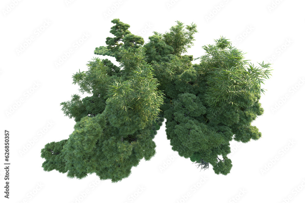 Obraz premium Green landscape isolated on transparent background. 3d rendering - illustration