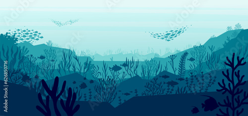 Obraz na płótnie Underwater silhouette landscape