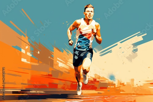 athlete running sports running olympic games competition sports banner concept with place for text 