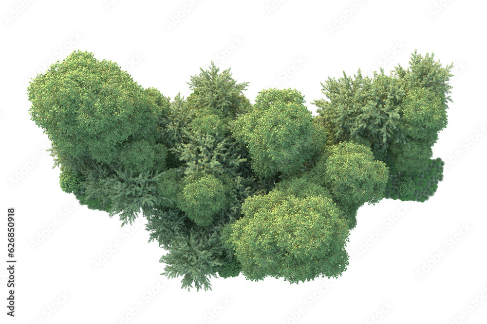 Green landscape isolated on transparent background. 3d rendering - illustration Green landscape isolated on transparent background. 3d rendering - illustration