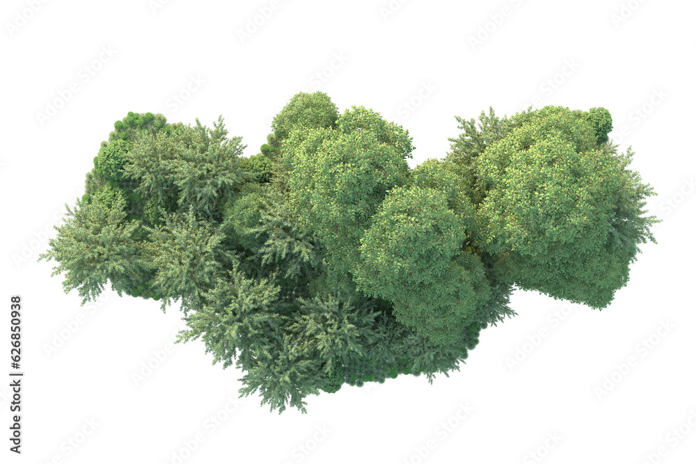 Green landscape isolated on transparent background. 3d rendering - illustration Green landscape isolated on transparent background. 3d rendering - illustration