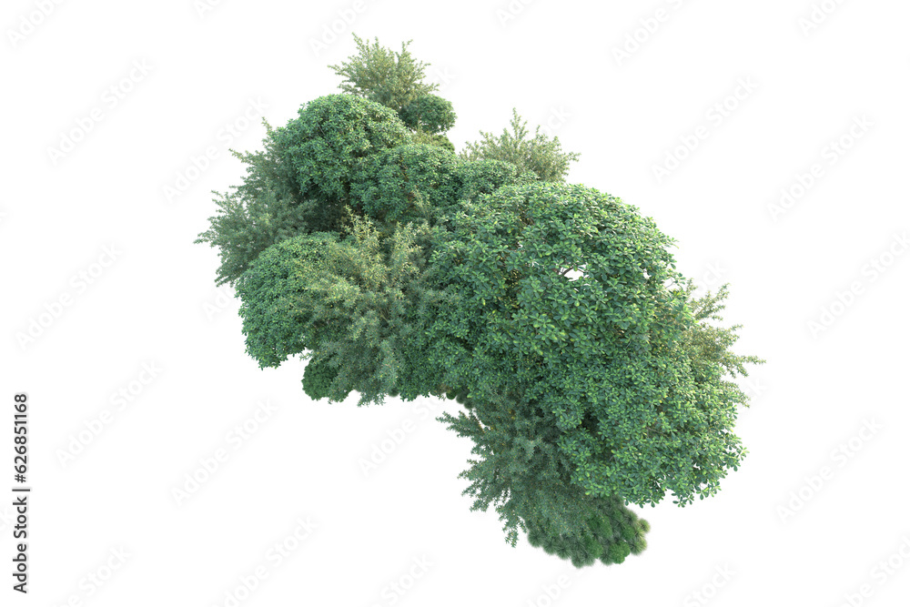 Green landscape isolated on transparent background. 3d rendering - illustration Green landscape isolated on transparent background. 3d rendering - illustration
