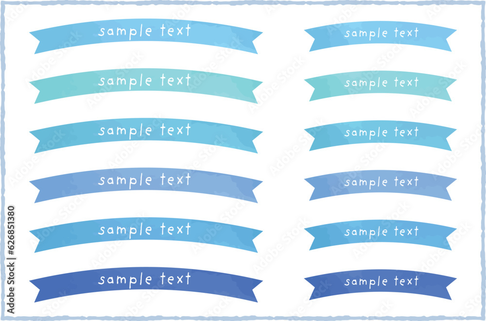 Fototapeta premium かわいい水彩の手書き風リボンセット Hand drawn style cute watercolor vector ribbon set