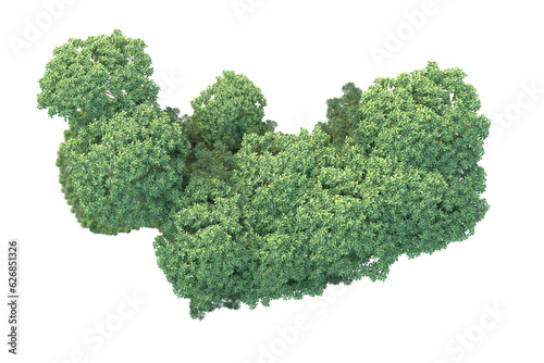 Green landscape isolated on transparent background. 3d rendering - illustration