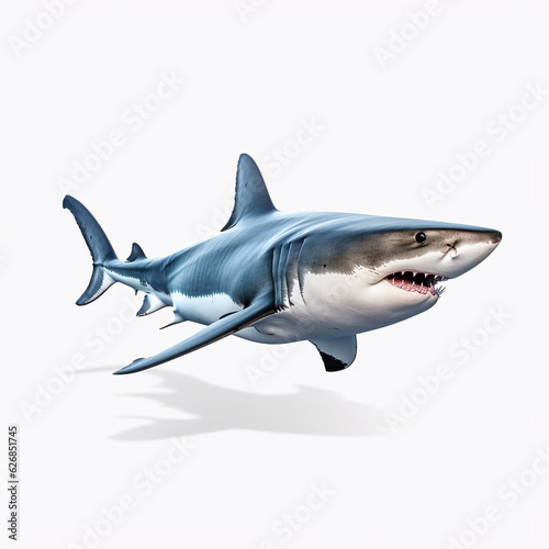 Beautiful big wild shark looking forward is shown in full length  Ai generated