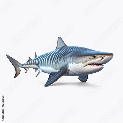 Beautiful big wild shark looking forward is shown in full length, Ai generated © oleg525