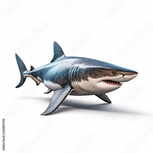 Beautiful big wild shark looking forward is shown in full length  Ai generated