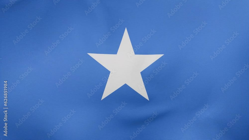 Somalia fabric flag - calm swaying in the wind, looped endless cycled video, completely full screen covers flag background Somalia fabric flag - calm swaying in the wind, looped endless cycled video, completely full screen covers flag background