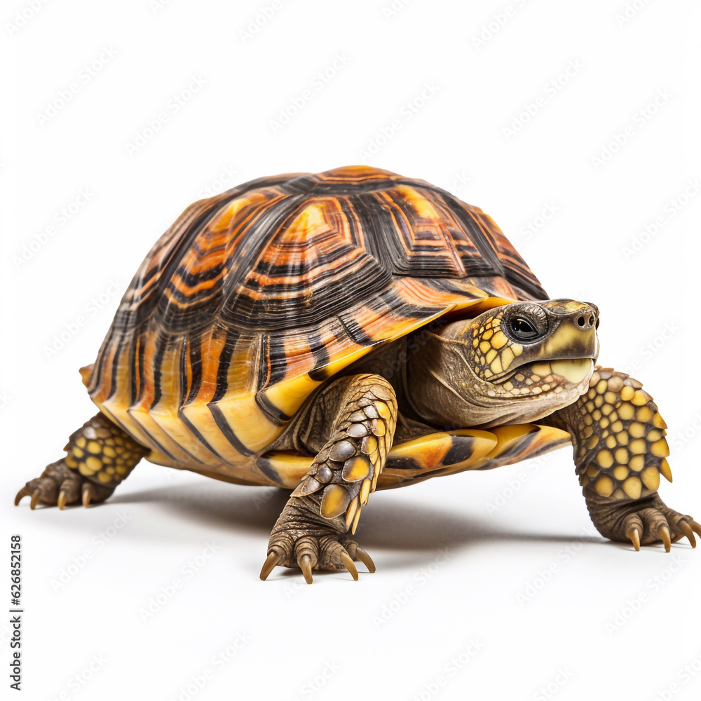 Beautiful big wild turtle looking forward is shown in full length, Ai generated