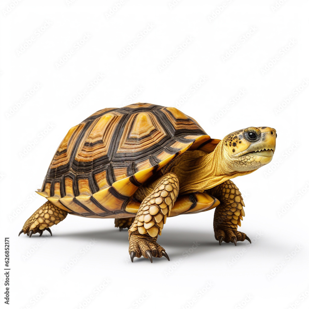 Beautiful big wild turtle looking forward is shown in full length, Ai generated