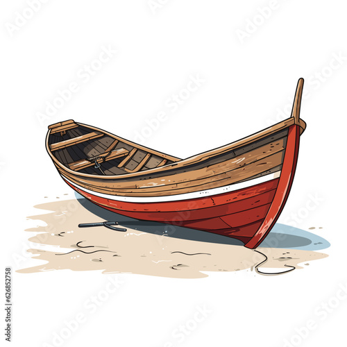 old boat on beach vector flat minimalistic isolated illustration © Zaharia Levy