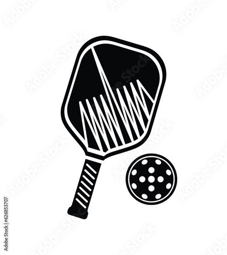 Vector Pickleball Paddles silhouette,Pickleball club and icons vector illustration,High quality vector