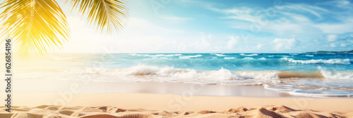 Strand und Palmen als Hintergrund. Generiert mit KI