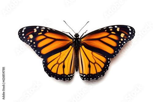 A beautiful monarch butterfly isolated on white background. Butterfly. Generative Ai © tong2530