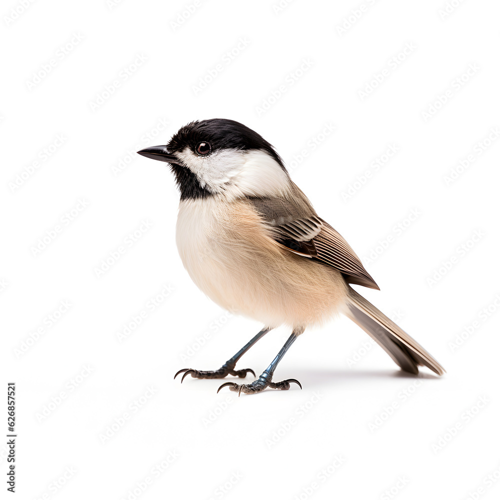 Fototapeta premium Marsh tit on white background