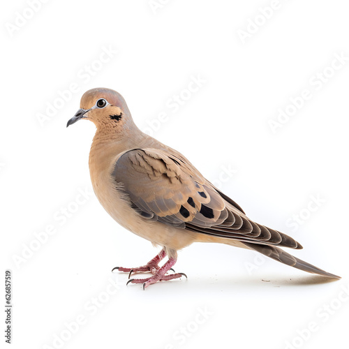 Mourning dove on white background photo