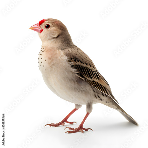 Red-billed quelea on white background