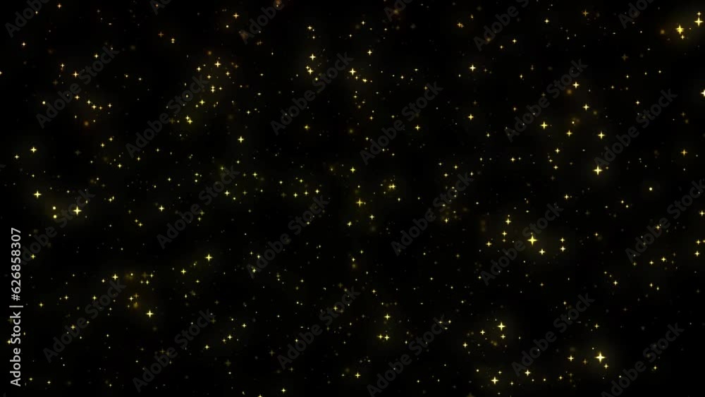Twinkling Gold Stars With Motion Background