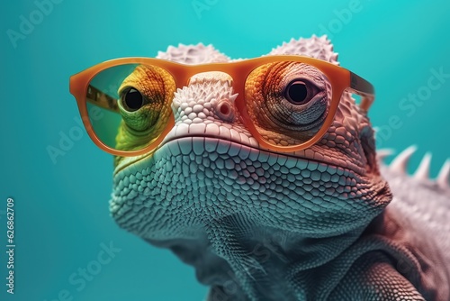 Chameleon Fancy with glasses.