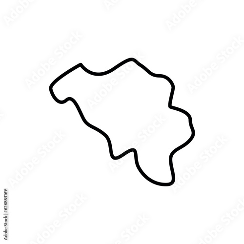 Belgium map icon. Belgium outline map. Simple icon for web design, typography. Vector illustration
