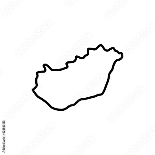 Hungary map icon. Hungary outline map. Simple icon for web design, typography. Vector illustration