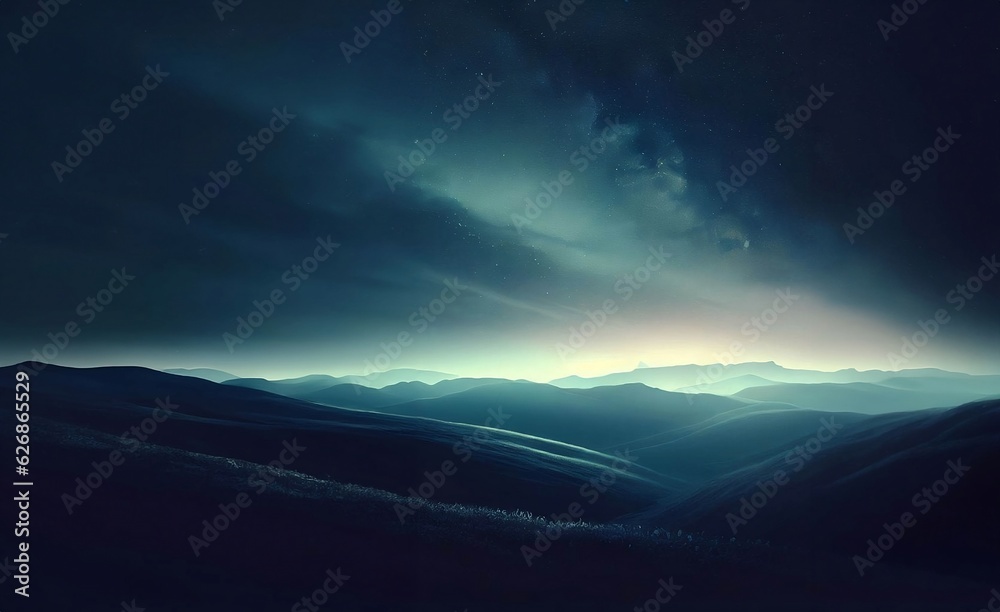 sunrise over the mountains Created with generative AI technology