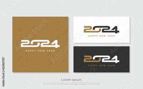 happy new year 2024, set of 2024 gold number.