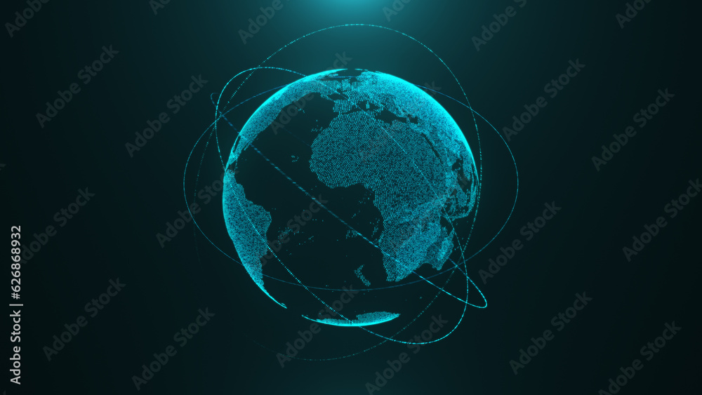 Globe digital data earth connect future technology abstract business.
Scientific growth network surrounding planet world concept. - obrazy, fototapety, plakaty 