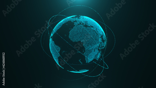 Globe digital data earth connect future technology abstract business.
Scientific growth network surrounding planet world concept.