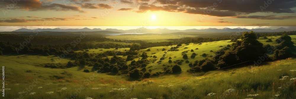 Obraz premium Breathtaking view photo realistic illustration - Generative AI.