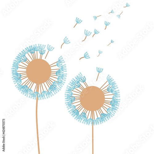 Ethereal Dandelion Vector, Dreamy Fluffy Puff in the Wind © Nuttaporn.NS