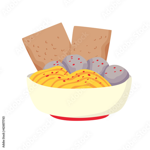 Indonesian Meatball Illustration Set