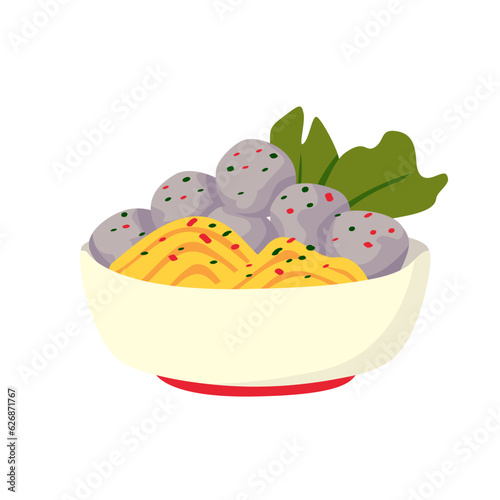 Indonesian Meatball Illustration Set