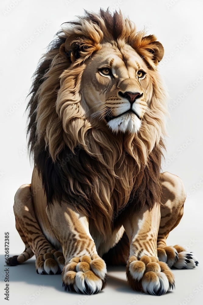 lion isolated on a transparent background Generative AI lion isolated on a transparent background Generative AI