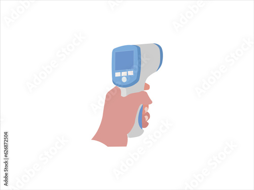 Thermometer Gun Isometric Medical Digital Non-Contact Infrared Sight Handheld Forehead Readings vector . Temperature Measurement Device isolated on white background , vector thermometer