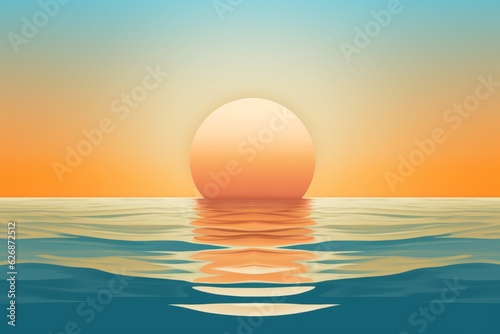 Surrealism sun filled with ocean water. Beautiful illustration picture. Generative AI