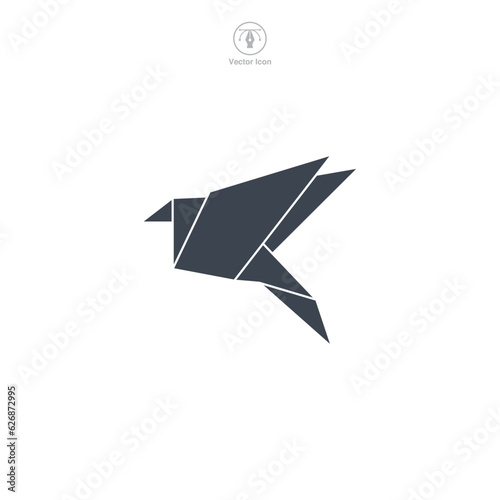 origami bird icon symbol vector illustration isolated on white background