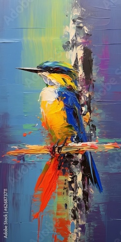 Bird in vibrant colors. Beautiful illustration picture. Generative AI