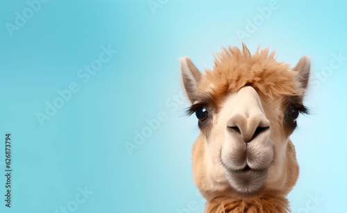 Creative Animal Concept. Camel over pastel bright background. Generative AI. © Curioso.Photography
