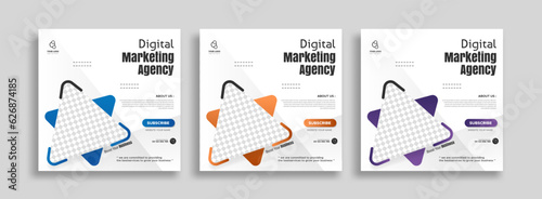 Digital marketing agency business promotion social media post template.