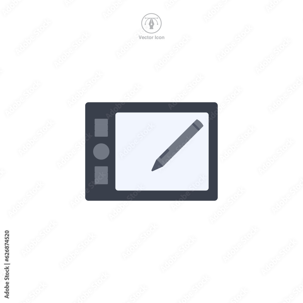 Graphic Tablet icon symbol vector illustration isolated on white background Graphic Tablet icon symbol vector illustration isolated on white background
