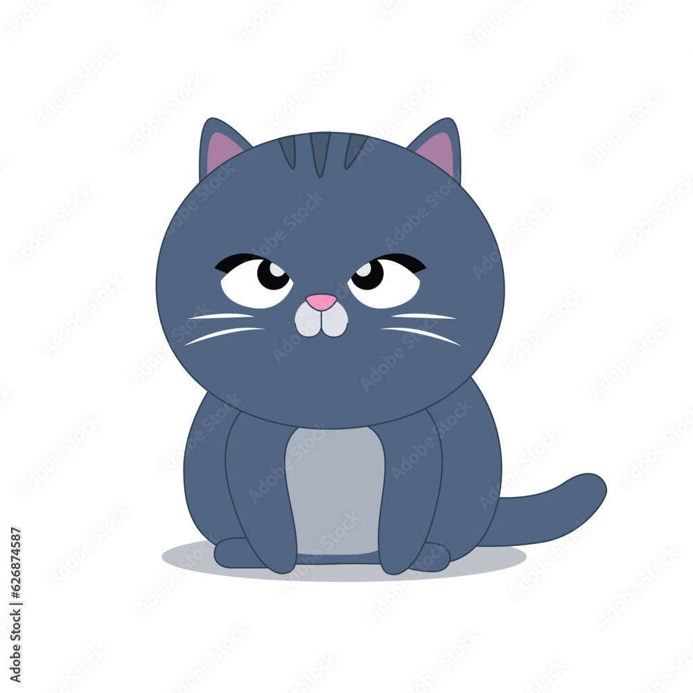 Cute funny fat cat sitting. Head face silhouette icon. Kitten with sad eyes. Cartoon baby character. Funny kawaii animal. Pet collection. Sticker print. Flat design. White background. Cute funny fat cat sitting. Head face silhouette icon. Kitten with sad eyes. Cartoon baby character. Funny kawaii animal. Pet collection. Sticker print. Flat design. White background.