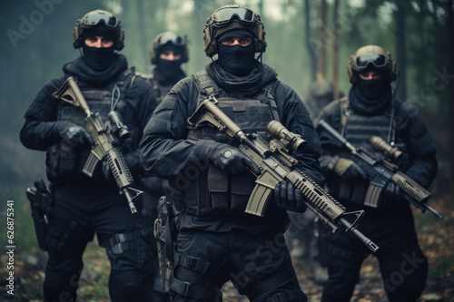 Fotografie, Obraz Special forces soldiers operators on mission