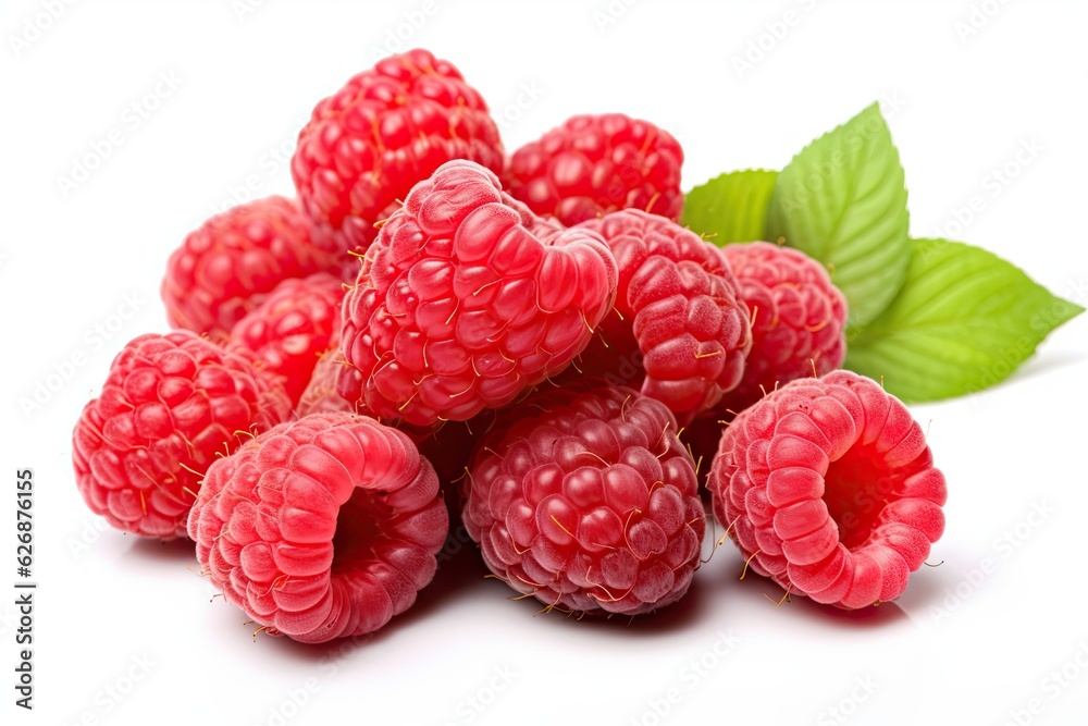 Fresh raspberries on white background Fresh raspberries on white background