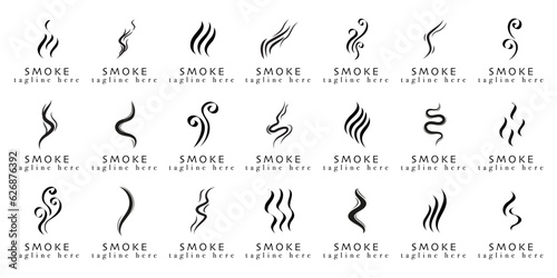 Smoke, steam, cloud logo collection. Set of smoke logo in a flat design